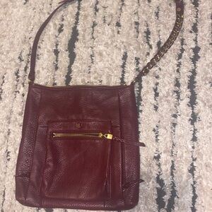 Elliot Lucca wine leather crossbody bag